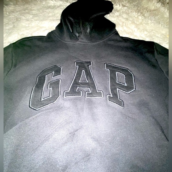 Y2K Gap Womens grey black hoodie embroidered GAP, size S - Picture 2 of 6